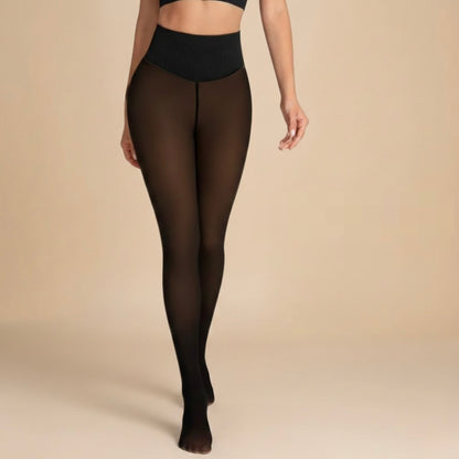 Collant Effet Transparent avec Bande de Compression