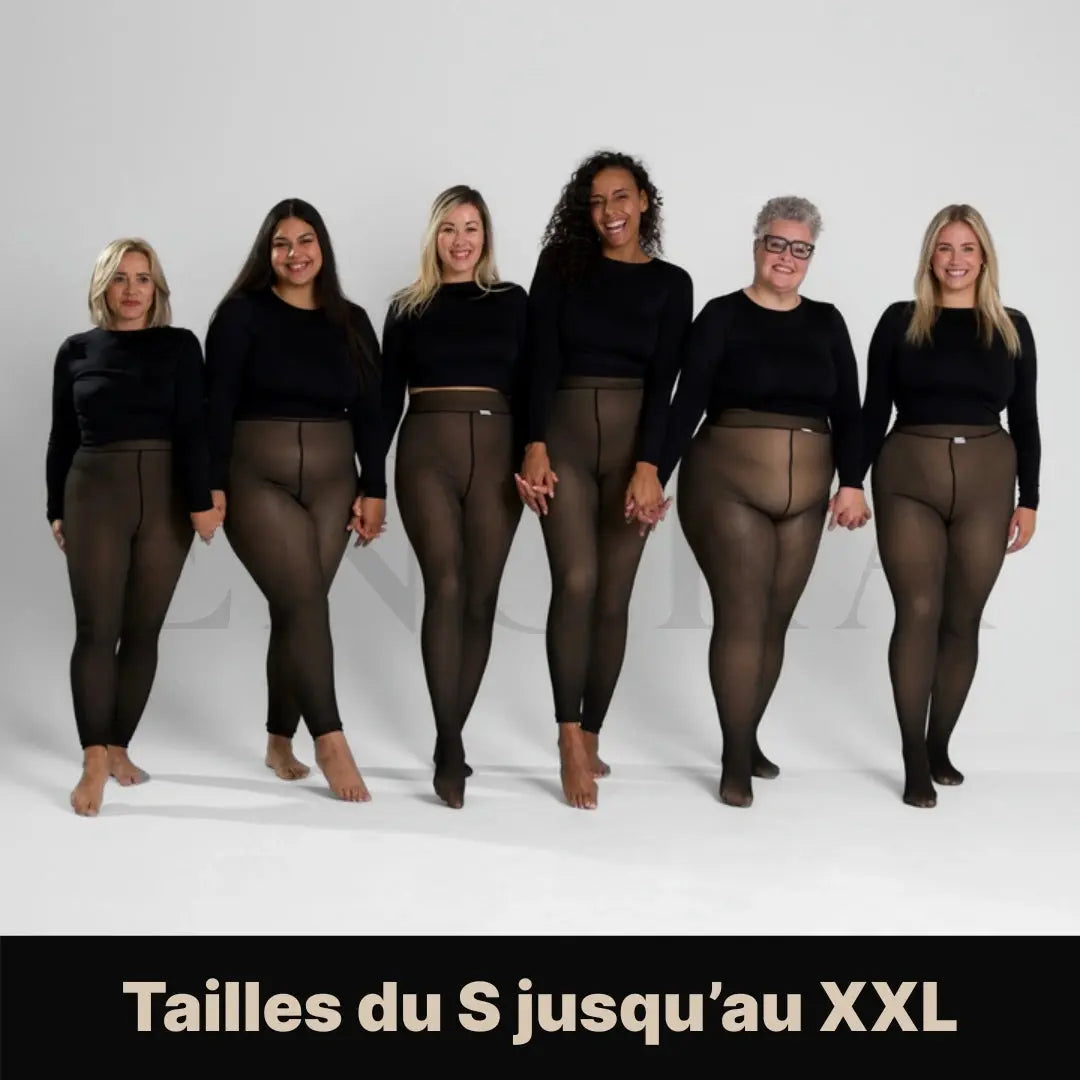 Collant Effet Transparent avec Bande de Compression