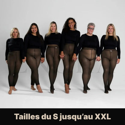 Collant Effet Transparent avec Bande de Compression